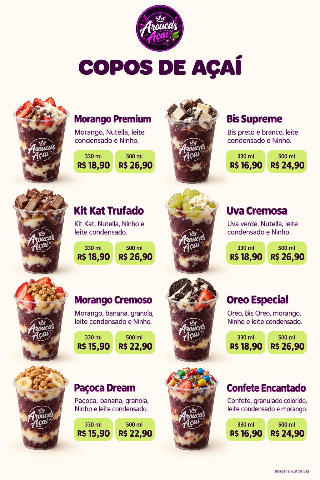 Ilustração de açaí Morango Premium